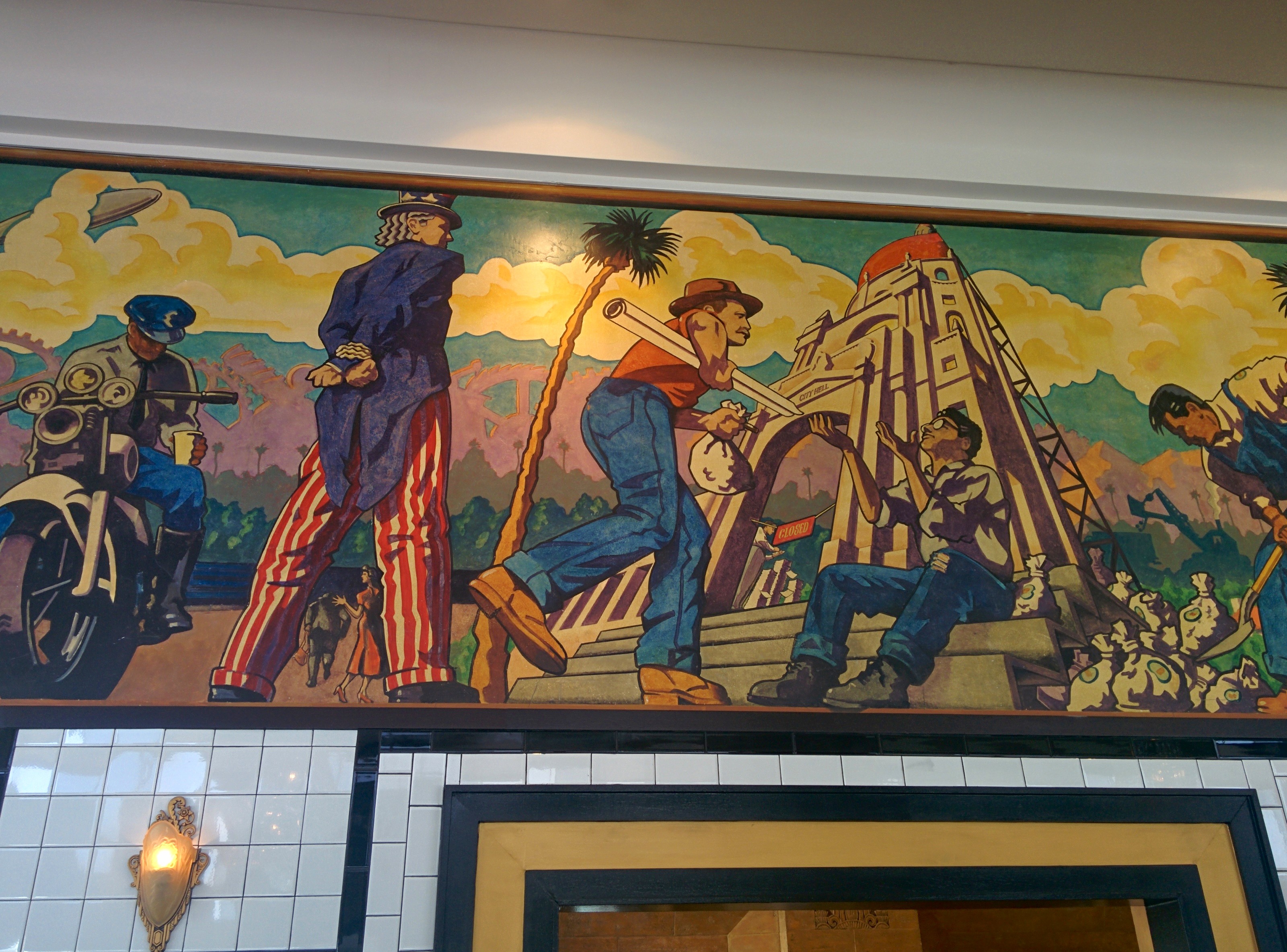 City Hell. Mural, Kenton Nelson, Pasadena. 1990 Esotouric